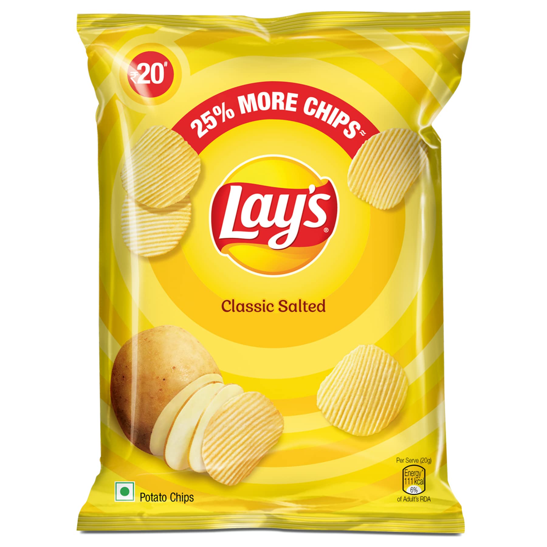 Lays Potato Chips 50g/52g, Classic Salted Flavour, Crunchy Chips & Snacks