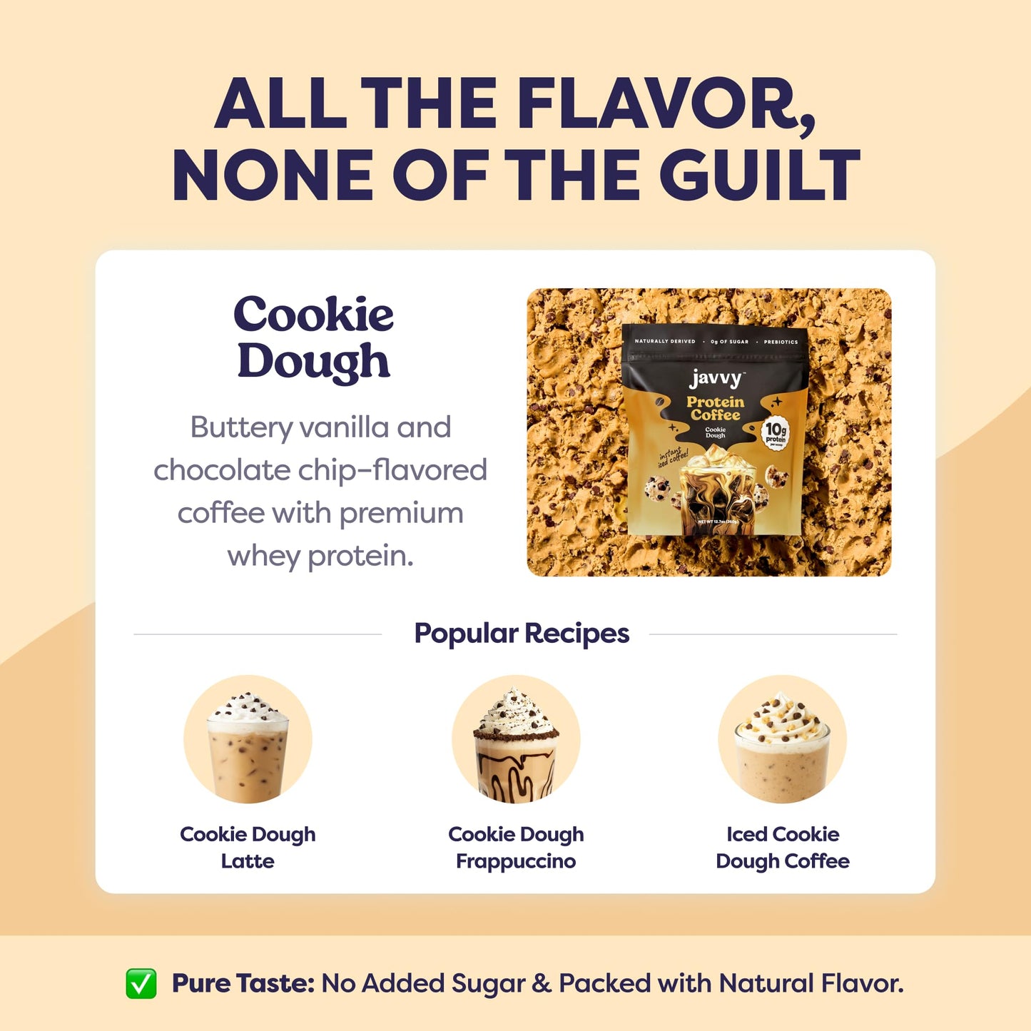 Cookie Dough Protein Iced Coffee - enhanced Whey Protein & Instant Iced Coffees - 100% Natural Cold Brew Coffee - Zero Artificial Flavors & Sweeteners  80 mg Caffeine Per Serving  20 Servings