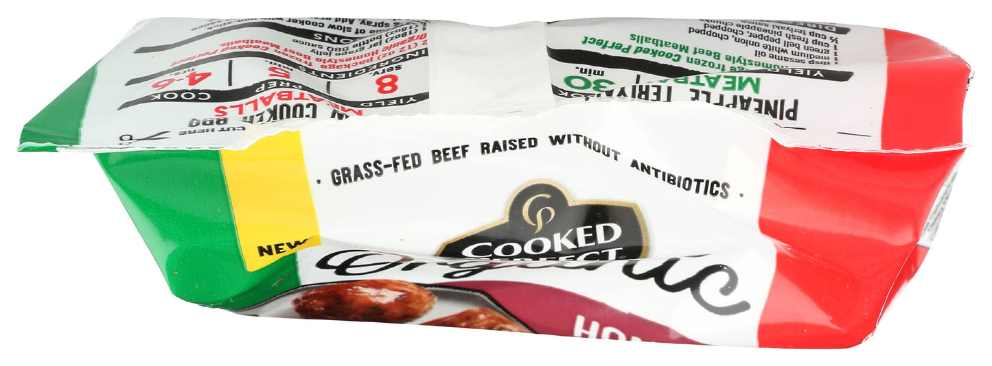 Cooked Perfect Organic Homestyle Beef Meatballs, 12 Oz