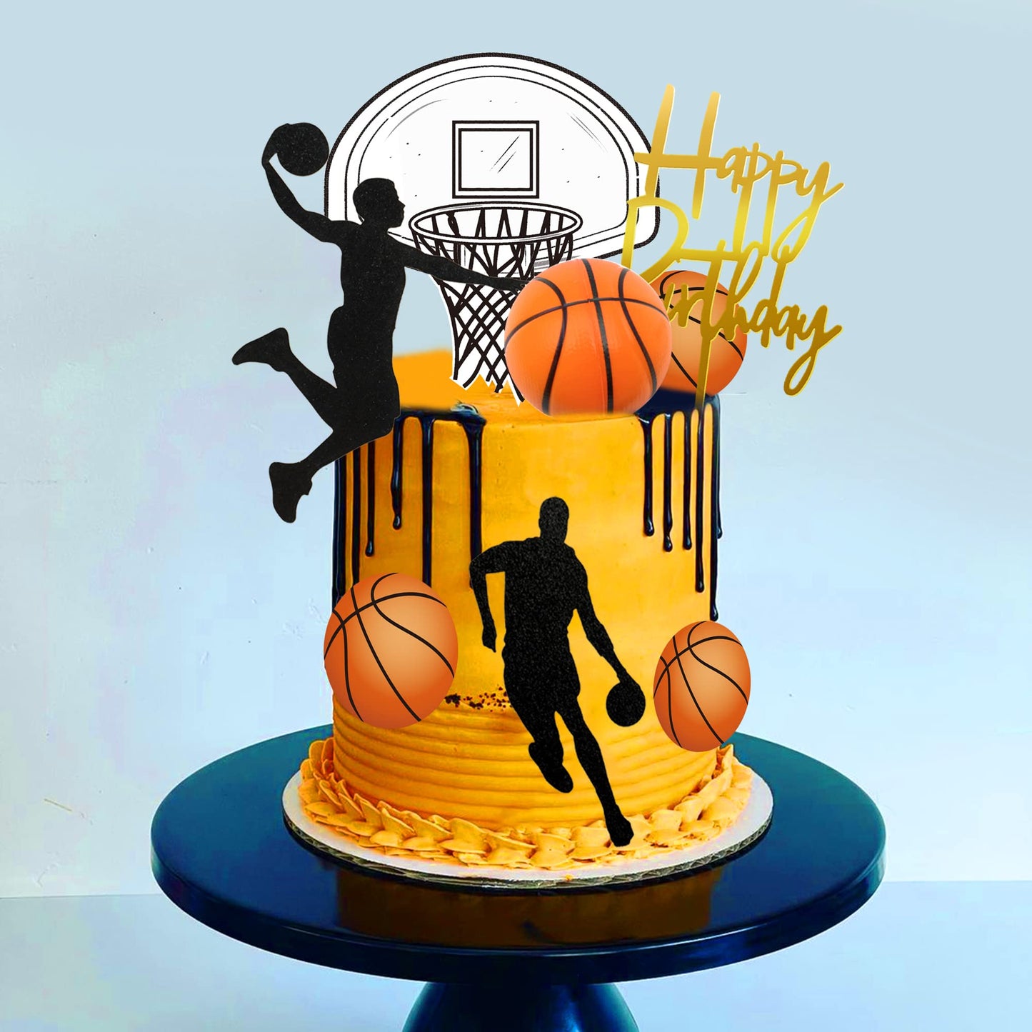 20 Pcs Basketball Cake Toppers, Basketball Star Themed Cake Decorations For Basketball Birthday Cake Party Decorations Basketbal