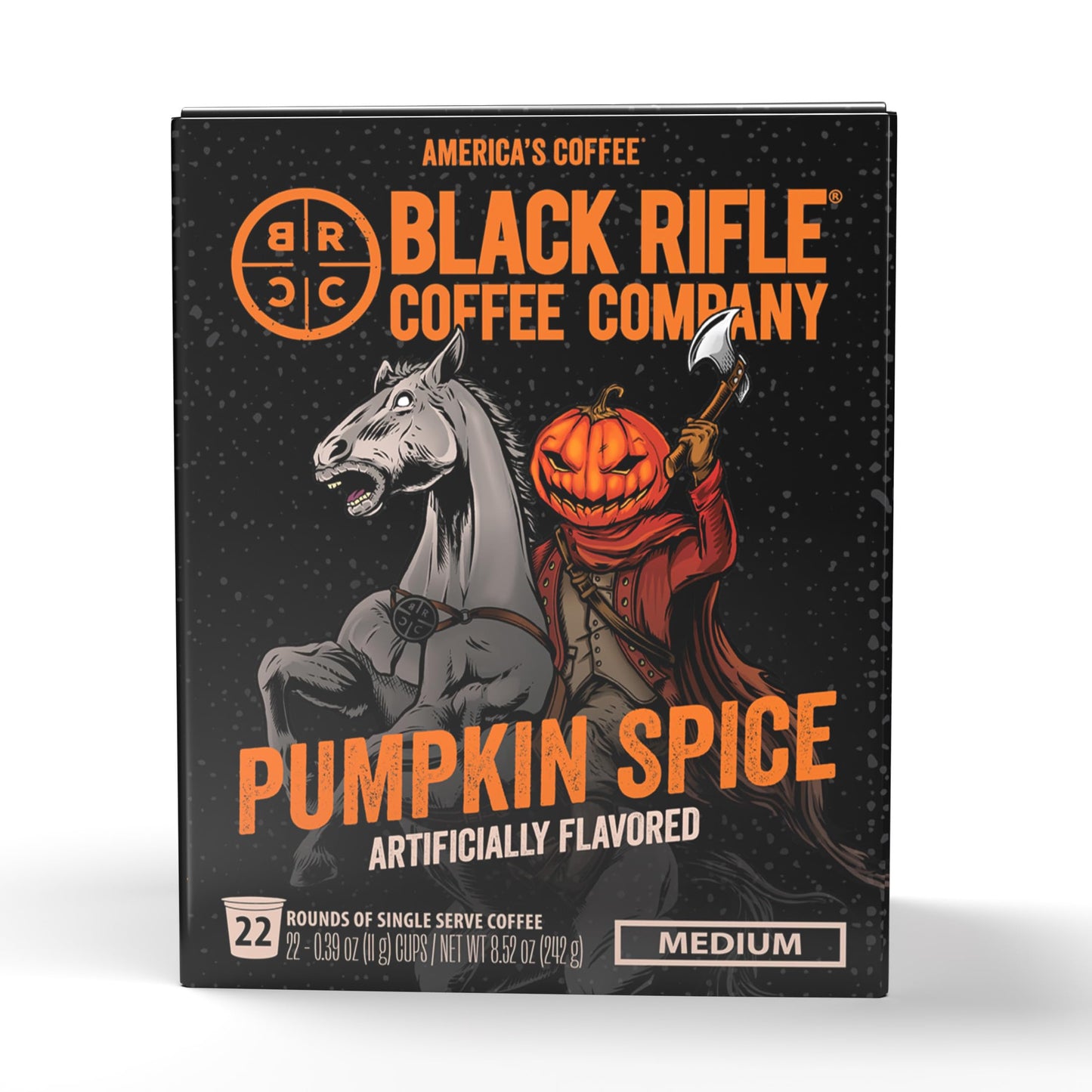 Black Rifle Coffee Company Pumpkin Spice K Cups, Medium Roast, 22 Count, Compatible with Keurig 1.0 & 2.0, Made from Arabica Beans