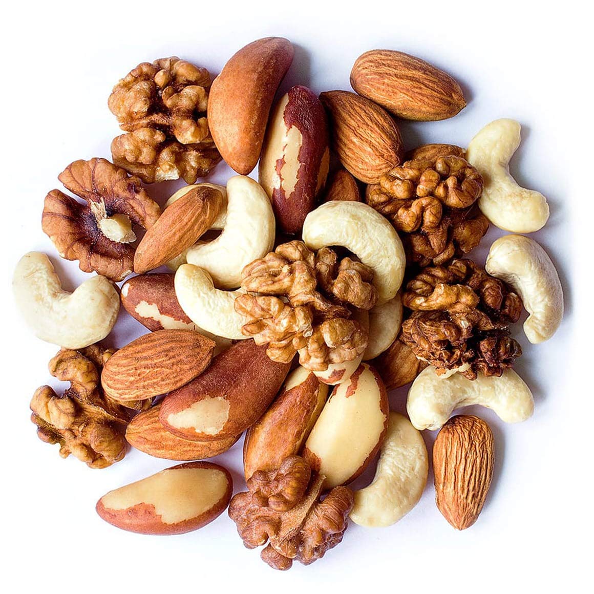 Food To Live - Mixed Raw Nuts, 2 Pounds Cashews, Brazil Nuts, Walnuts, Almonds, Unsalted, Raw, Kosher, Vegan, Bulk