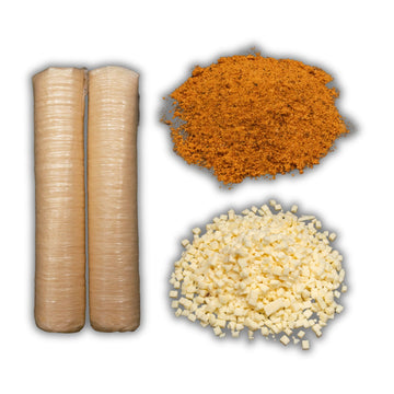 Bearded Butchers Bratwurst DIY Kit – Original Seasoning, High-Temp Mozzarella Cheese, 32mm Casings for 25 lbs of Meat