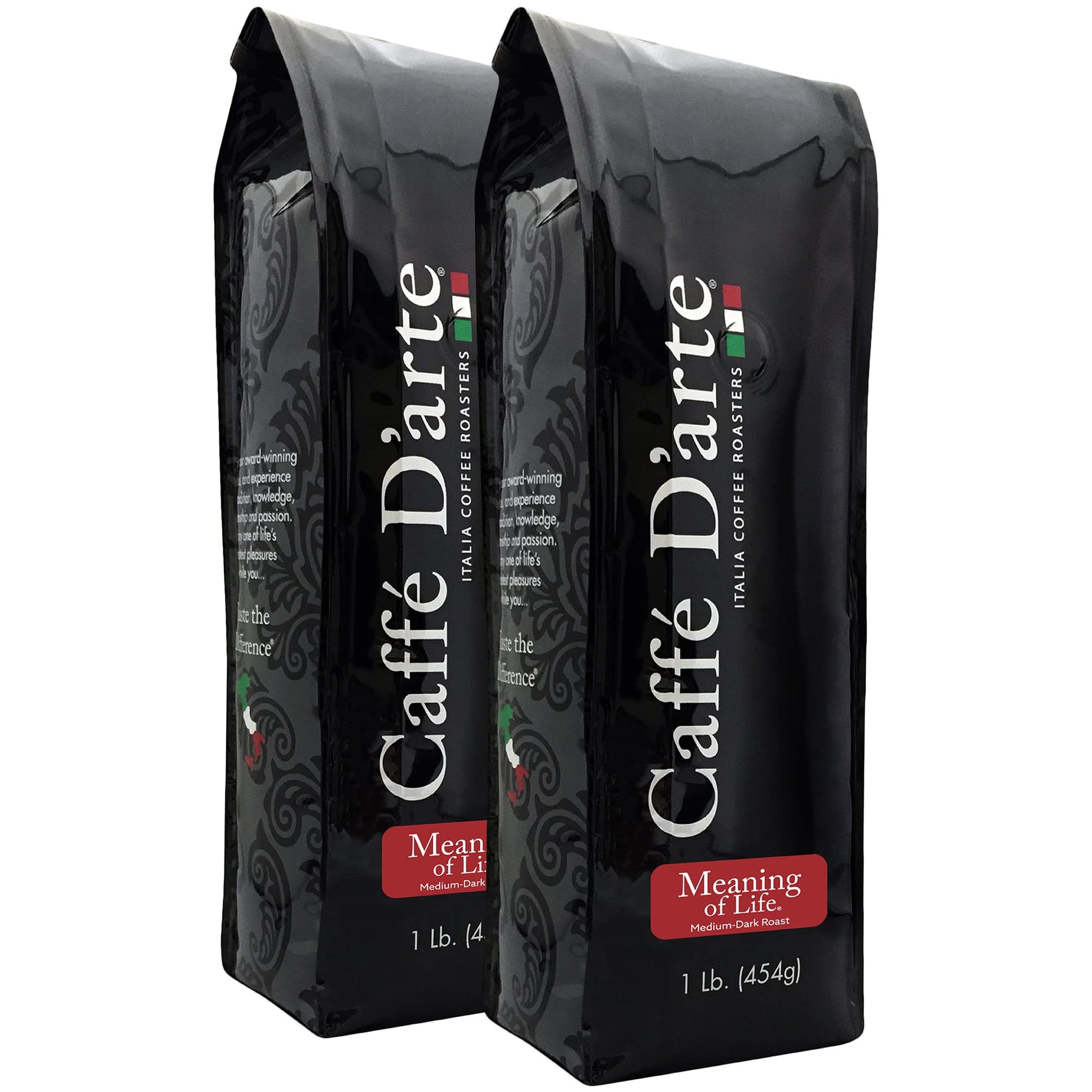 Caffe D Arte Meaning Of Life Ground Coffee - Medium Dark Roast  Rich & Well-Balanced Flavor With Great Aroma  Crafted For Drip Brewing  Fresh Roasted In Seattle  1 Pound (Pack Of 2)