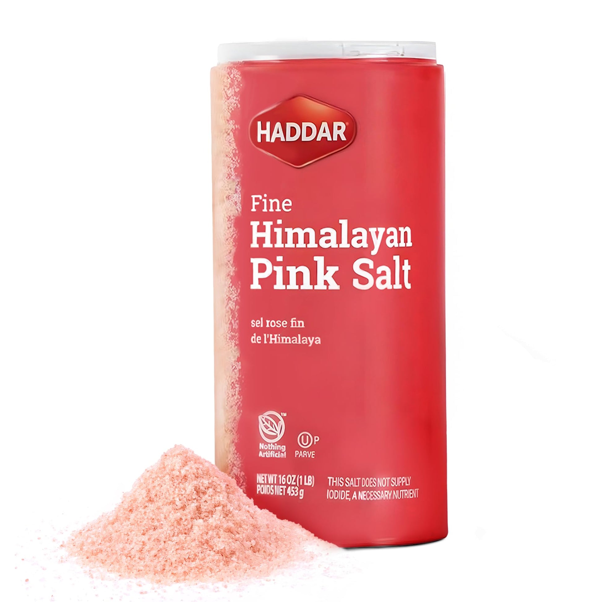 Haddar Himalayan Pink Salt, 16 oz | Pure Natural Gourmet Cooking Salt | Rich in Essential Minerals