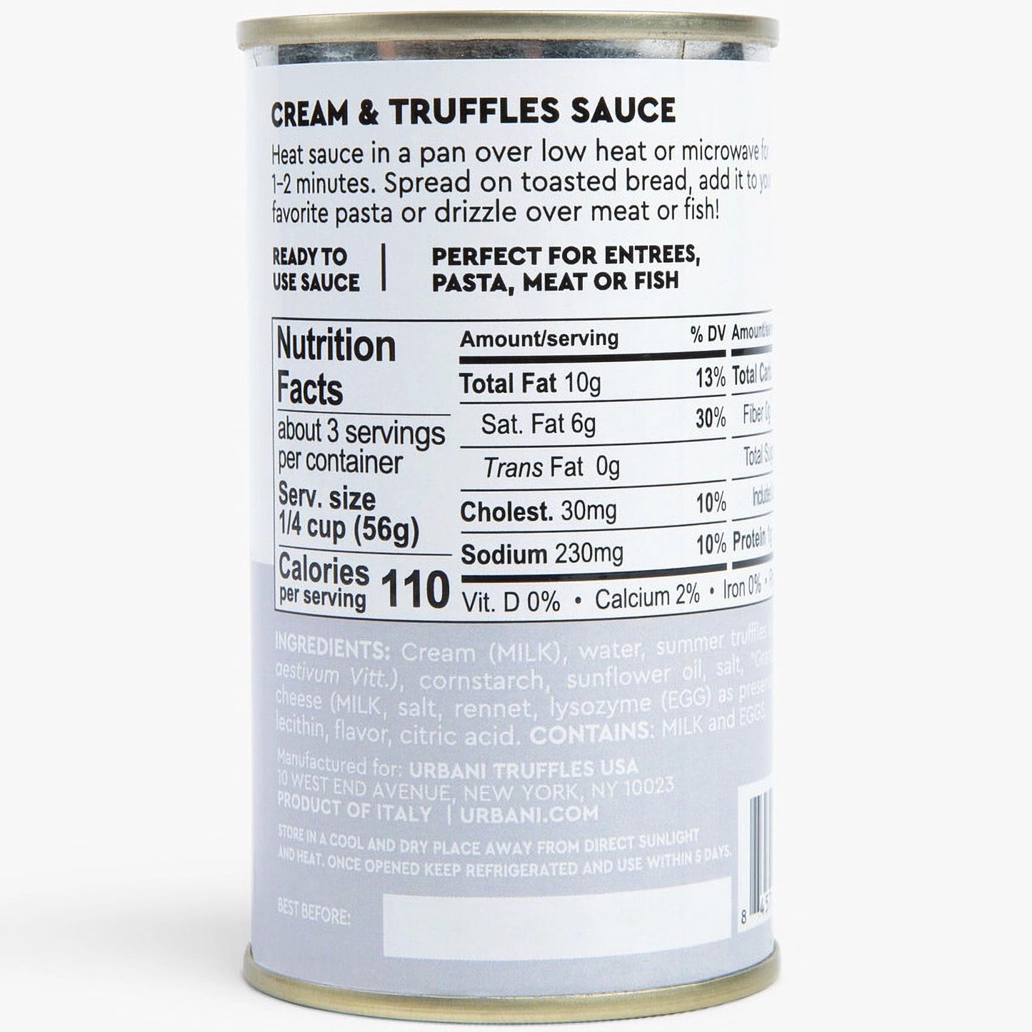 Urbani Truffles Cream & Black Truffle Sauce 180G (6.4Oz) - Italian Gourmet Truffle Sauce For Meats, Pasta, And Risotto, All-Natu