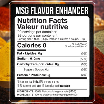 Fresh Finest MSG Seasoning - 21.51oz MSG Powder - Monosodium Glutamate Powder - Pure Flavor Enhancer Powder - Ideal for Cooking,