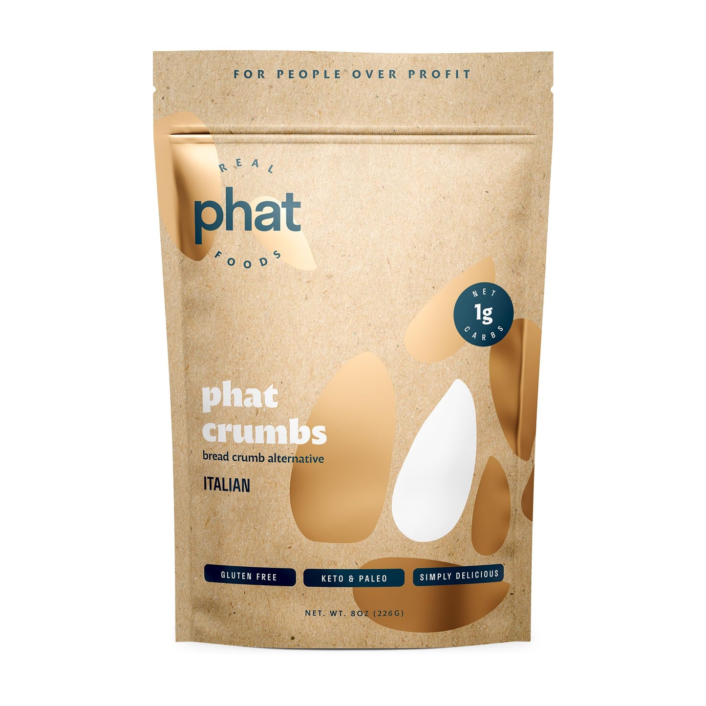 Real Phat Foods Keto Bread Crumbs - Gluten Free Bread Crumbs 1 Net Carb - Paleo, Dairy Free, Low Carb, Grain Free, Almond Flour 