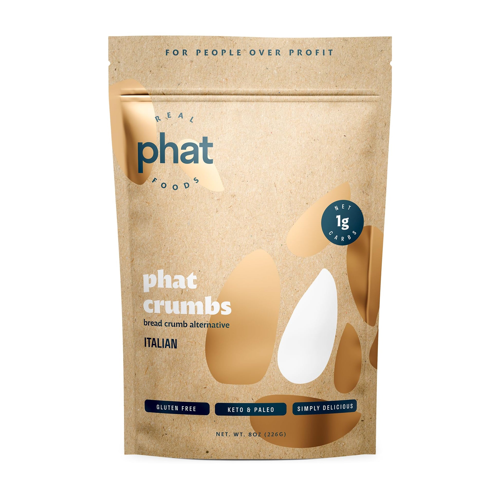 Real Phat Foods Keto Bread Crumbs - Gluten Free Bread Crumbs 1 Net Carb - Paleo, Dairy Free, Low Carb, Grain Free, Almond Flour 