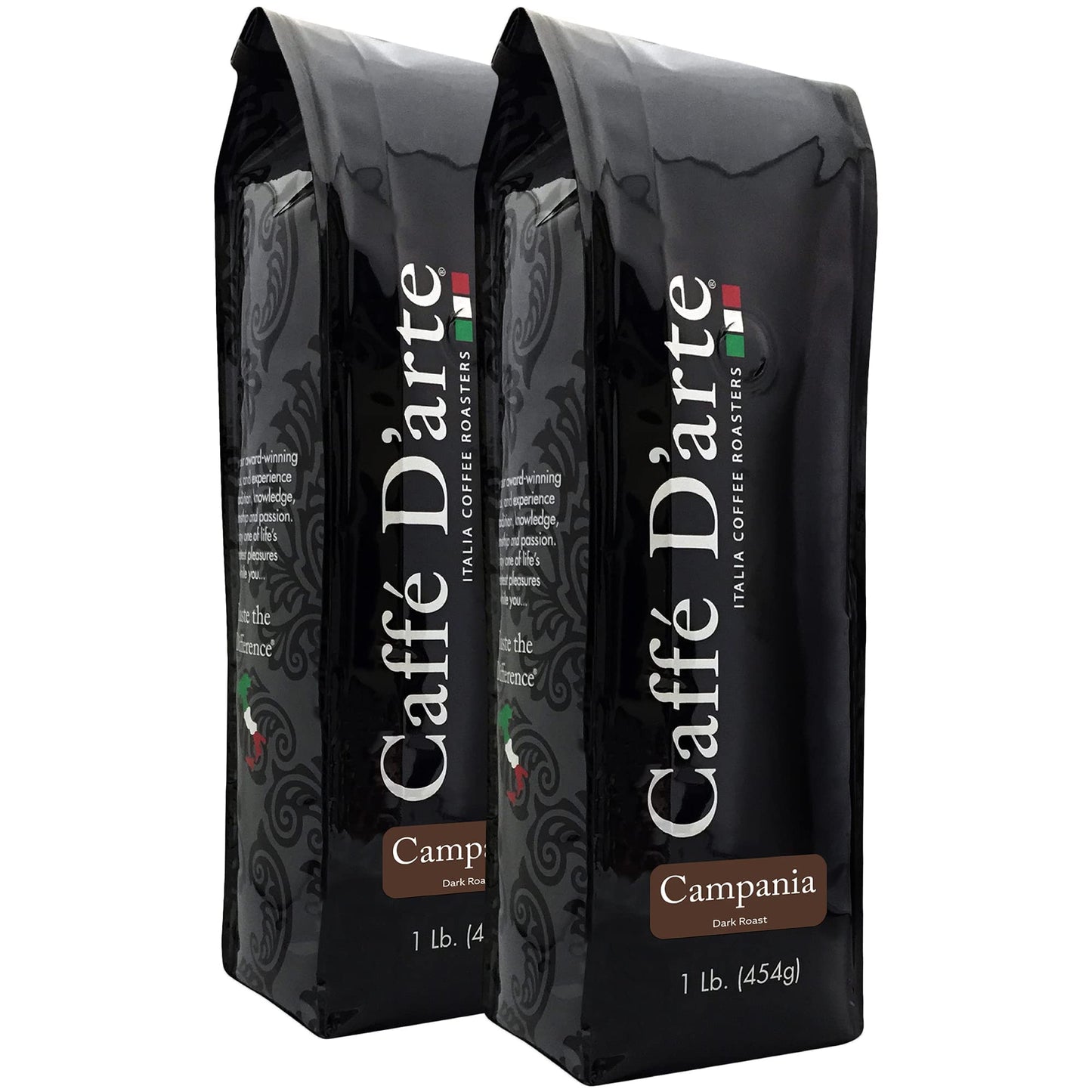 Caffe Darte Campania Whole Bean Coffee, 1 Pound, Pack Of 2
