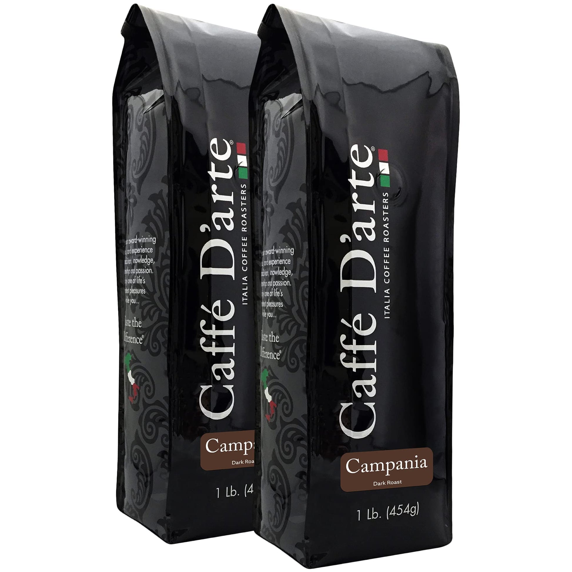 Caffe Darte Campania Whole Bean Coffee, 1 Pound, Pack Of 2