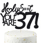 37 Birthday Cake Toppers-Black Glitter, Funny 37th Cake Topper for Men,37 Cake Topper For Women, 37th birthday decorations,37th 