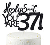 37 Birthday Cake Toppers-Black Glitter, Funny 37th Cake Topper for Men,37 Cake Topper For Women, 37th birthday decorations,37th 