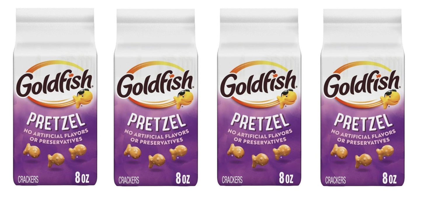 Goldfish Crackers - 4 bags - Free of Dyes (Pretzel 8oz)