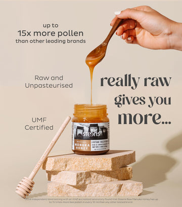 Steens Manuka Honey - UMF 24+ and MGO 1122+ - Pure & Raw 100% Certified Manuka Honey - Bottled and Sealed in New Zealand - 7.9 o