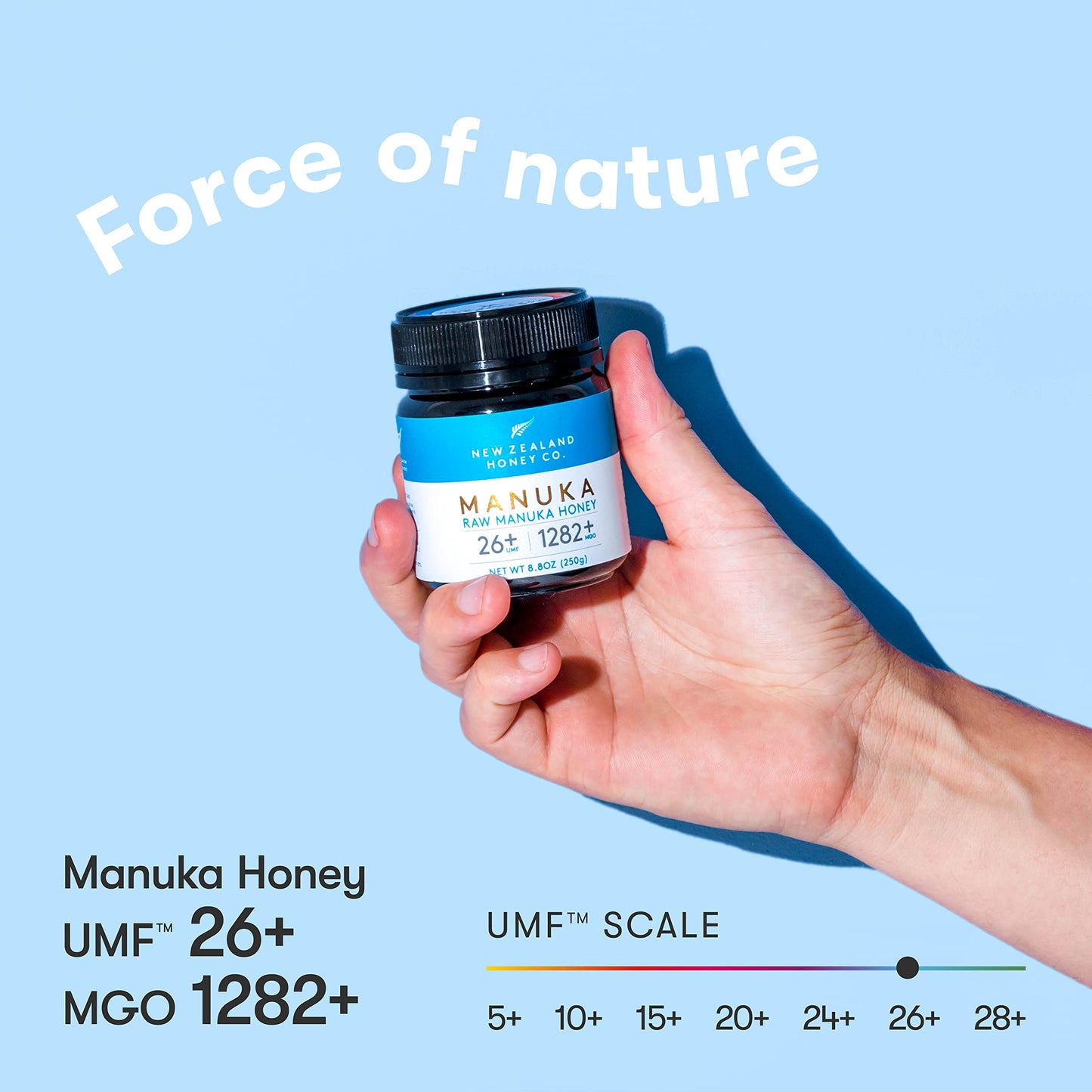 New Zealand Honey Co. Raw Manuka Honey Umf 26+ | Mgo 1282+, Umf Certified /4.4Oz