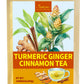 TeeLux Turmeric Ginger Cinnamon Tea - Caffeine Free Herbal Tea, 100 Count, Spicy & Sweet Flavor