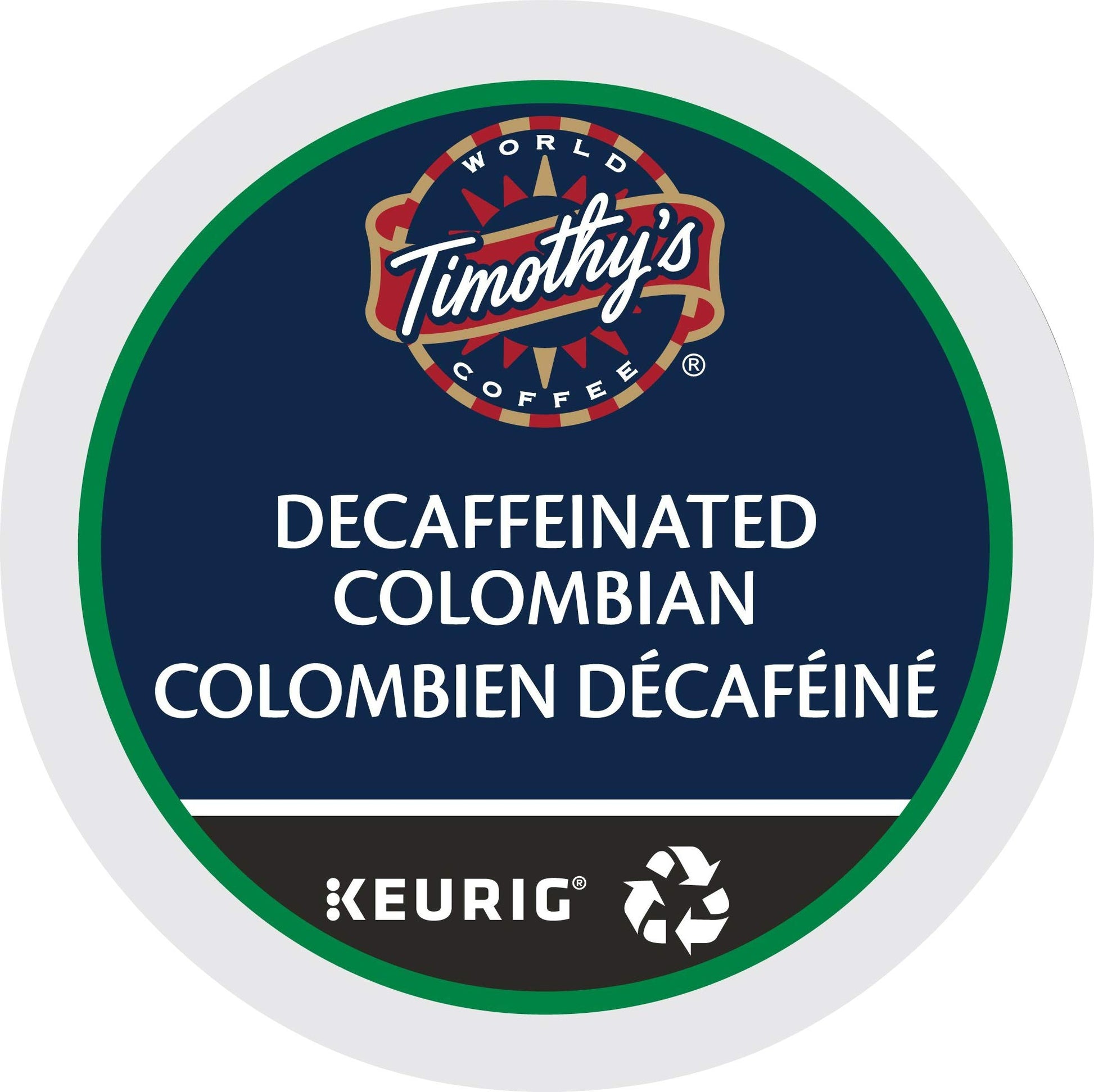 Timothys World Coffee DECAF Colombian K-Cups, 24 Count (Pack of 4) for Keurig Brewers, Packaging May Vary