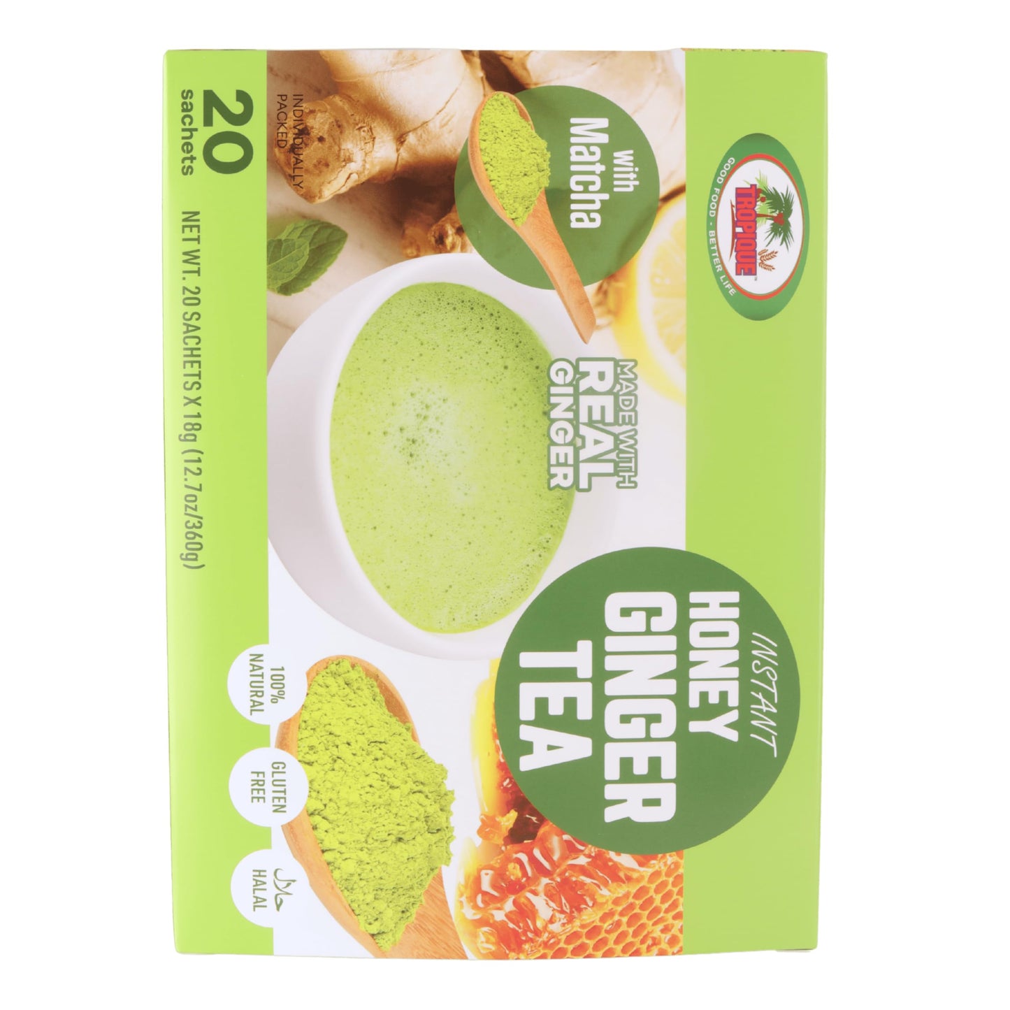 Tropique Instant Honey Ginger Matcha Tea (12.6986 Fluid Ounces) - Grocery > Tea