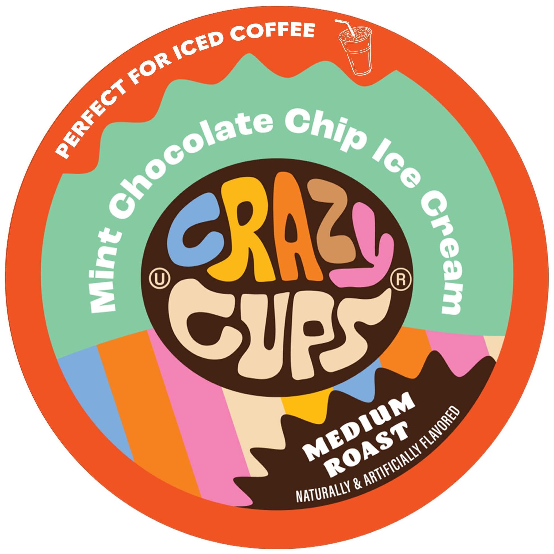 Crazy Cups Chocolate Coffee Pods, Mint Chocolate Chip, 22 Count for K Cup Keurig Machines, Brew Hot or Iced