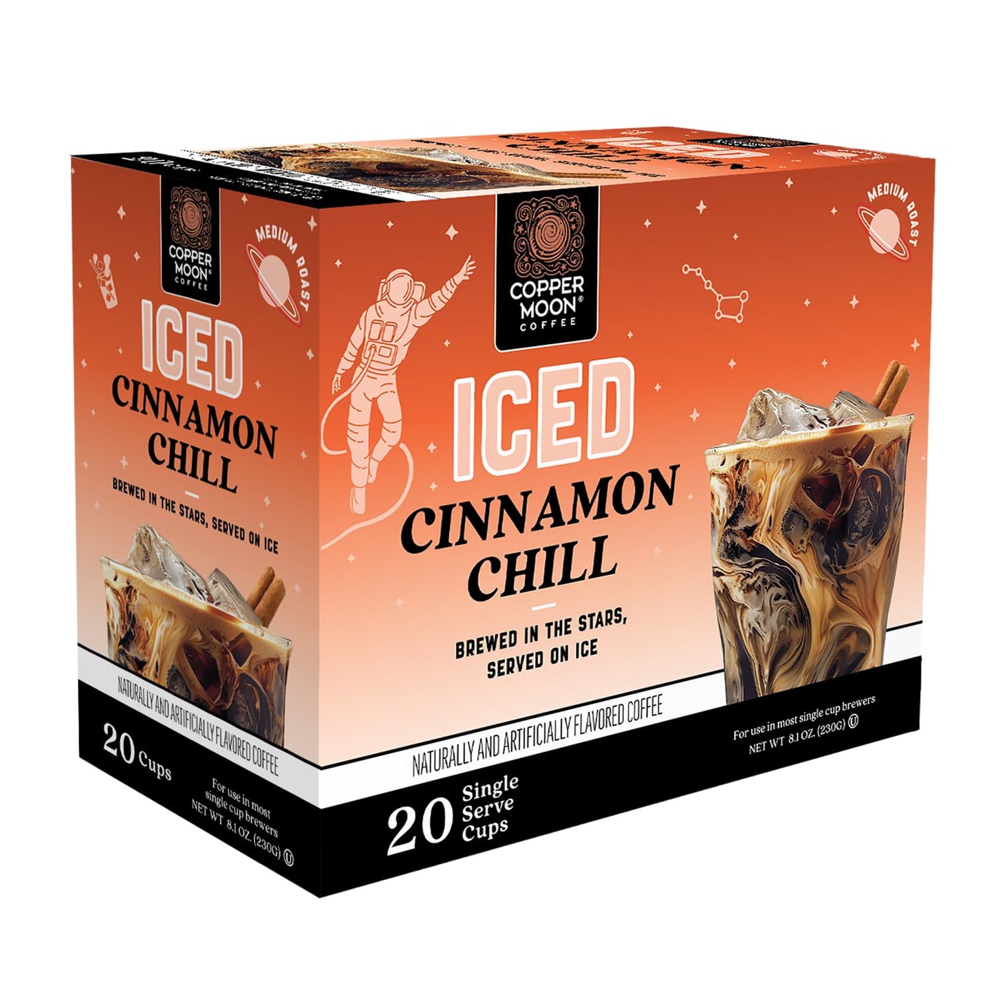 Copper Moon Single Serve Coffee Pods for Keurig K-Cup malt-inspired  Brew Over Ice Cinnamon Chill  20 Count