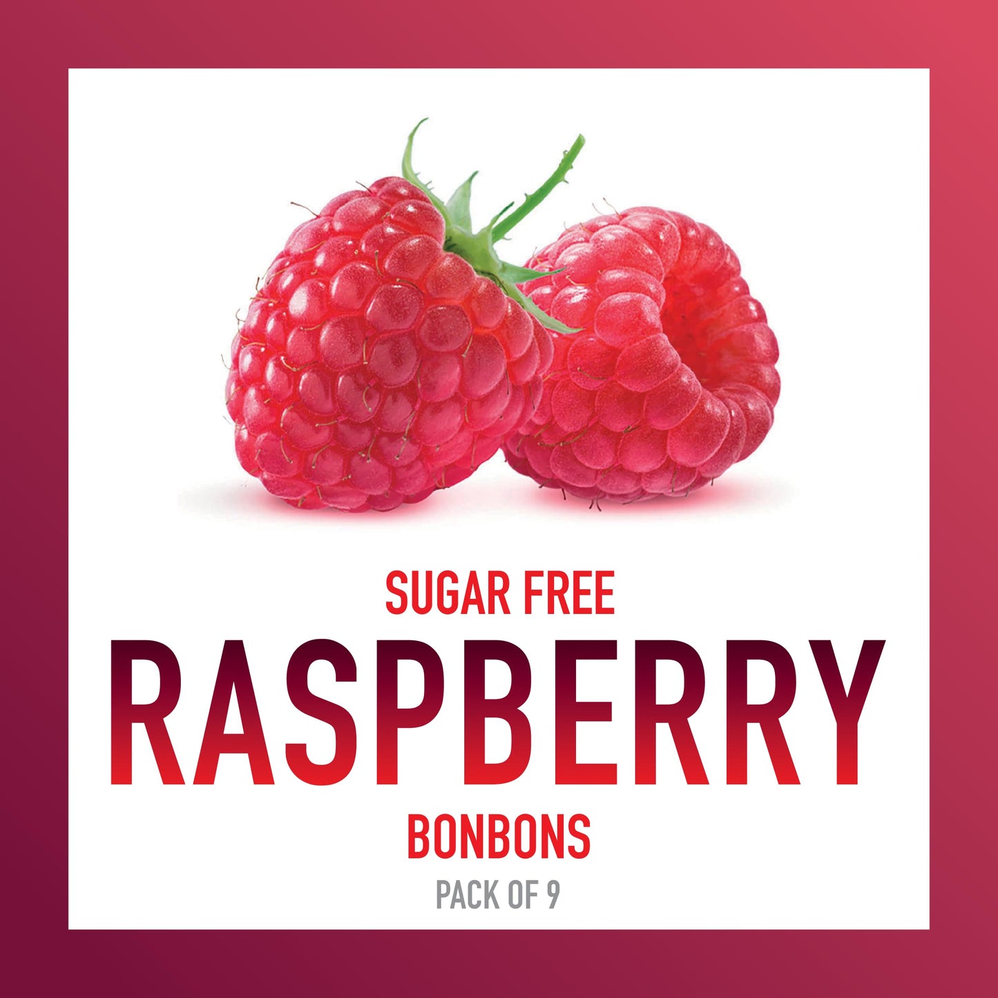 Swiss Imports Sugar Free Bonbons Hard Candy Drops, Raspberry, 1.4 Oz/ 40G Box, 9 Pack