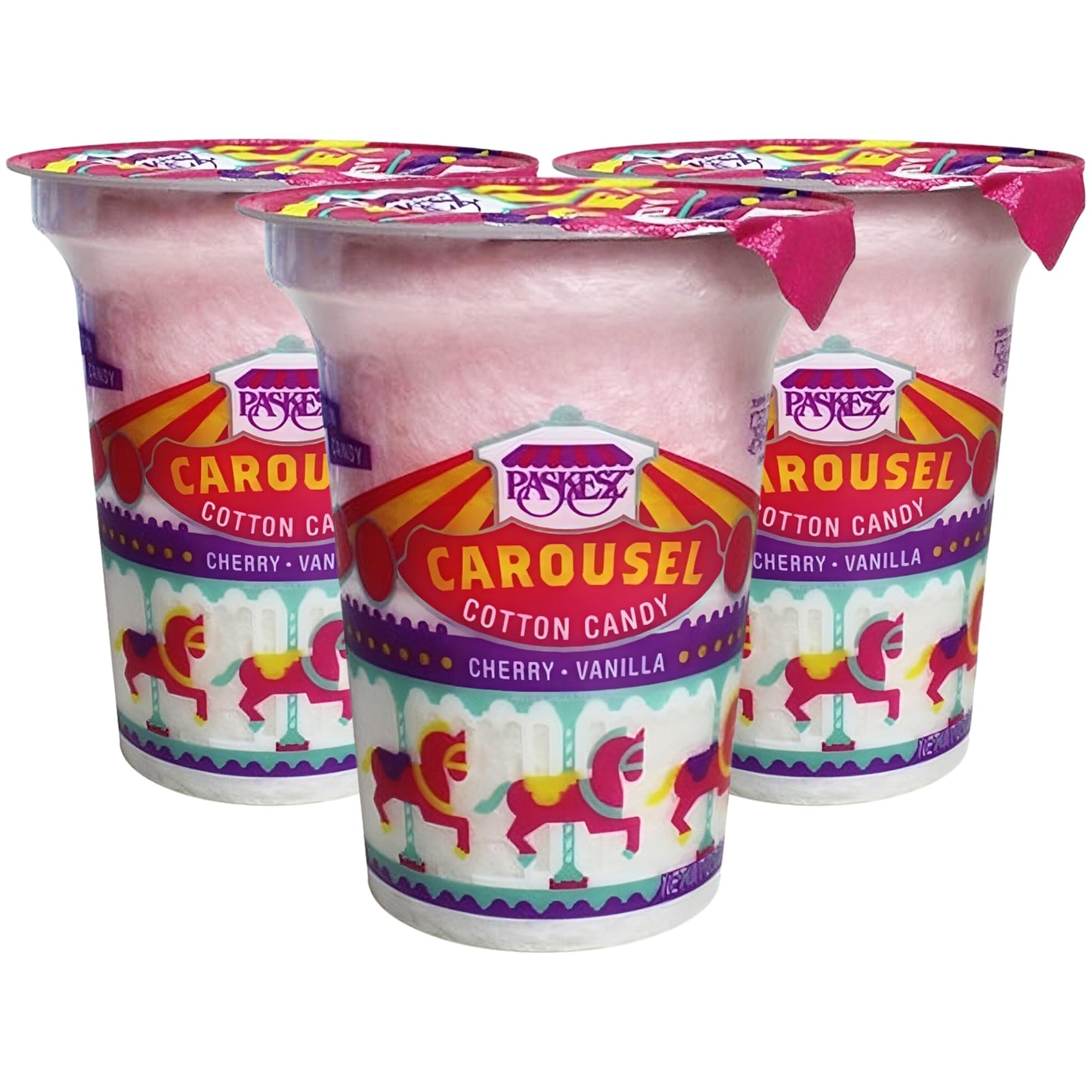 Snacktery Carnival Pink Cotton Candy - Let The Sweet Fun Begin With Cherry & Vanilla Flavored Individually Wrapped Cotton Candy