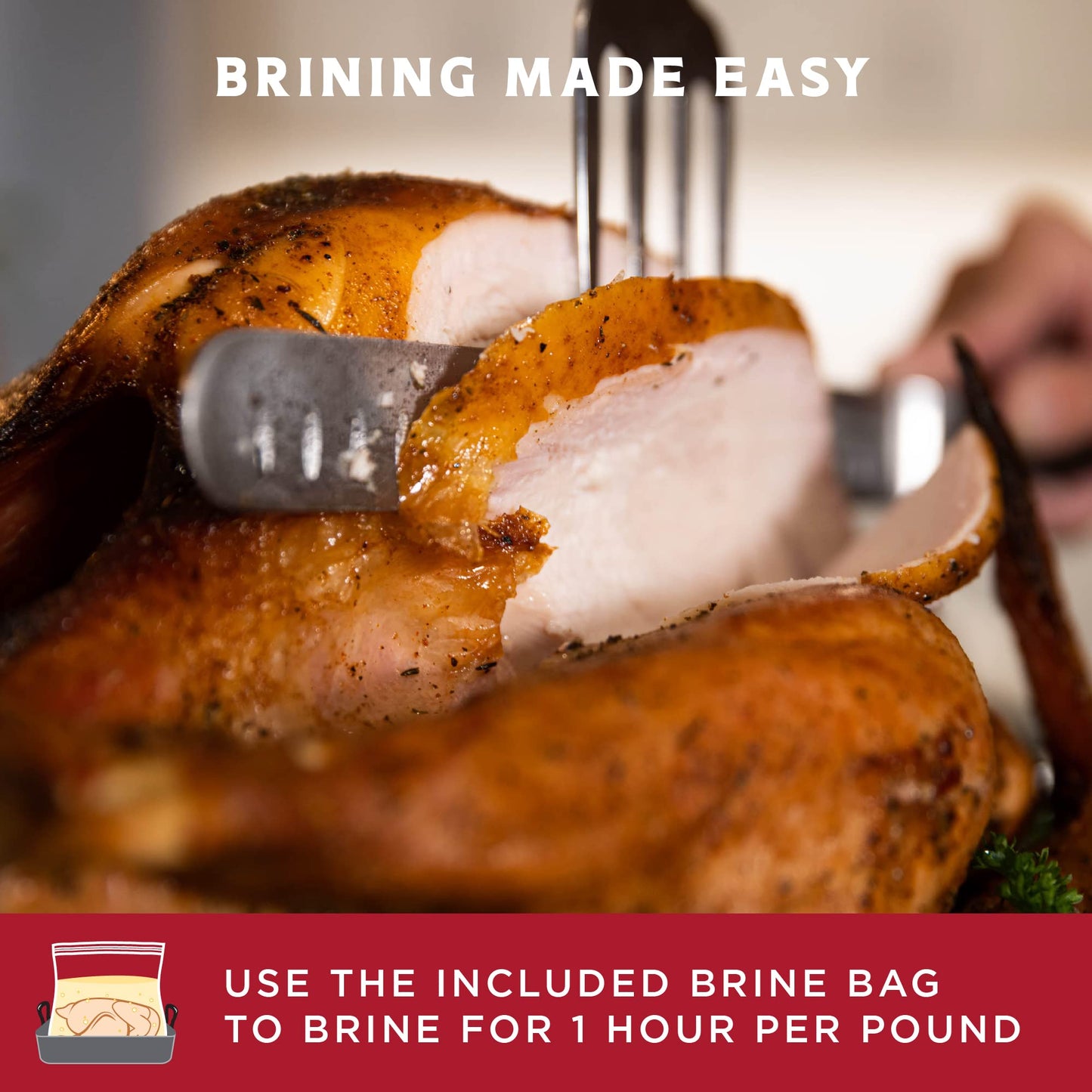 Fire & Flavor Turkey Perfect All-Natural Herb Brine Seasoning Kit  Perfect for Roasting  Grilling  smoky aroma  and Frying  Including Durable Double-Zipper Gusseted Brining Bag for Birds up to 25 lbs