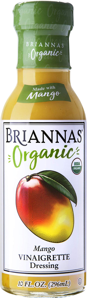 Briannas - Organic Mango Vinaigrette Dressing - Certified Organic & Kosher Salad Dressing Made With Premium Ingredients - 10 Oz. Bottle
