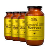 Summer Lemon Marinara Pasta Sauce, 25 Oz Jar (4-Pack), Fresh Citrus Zest, Gluten-Free, Non-GMO, Multi-Use Tomato Sauce with Clea