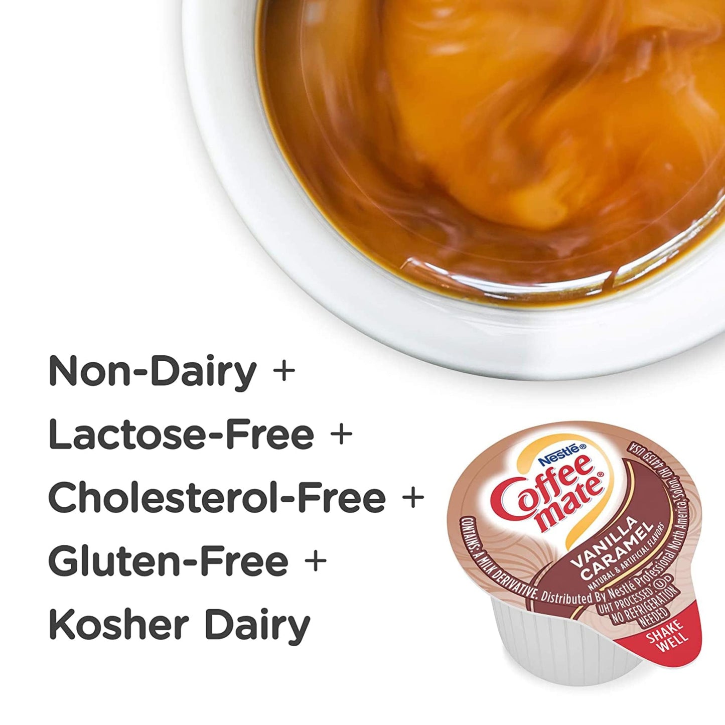 Nestle Coffee Mate Liquid Coffee Creamer Singles, Vanilla Caramel, 50 Ct Box