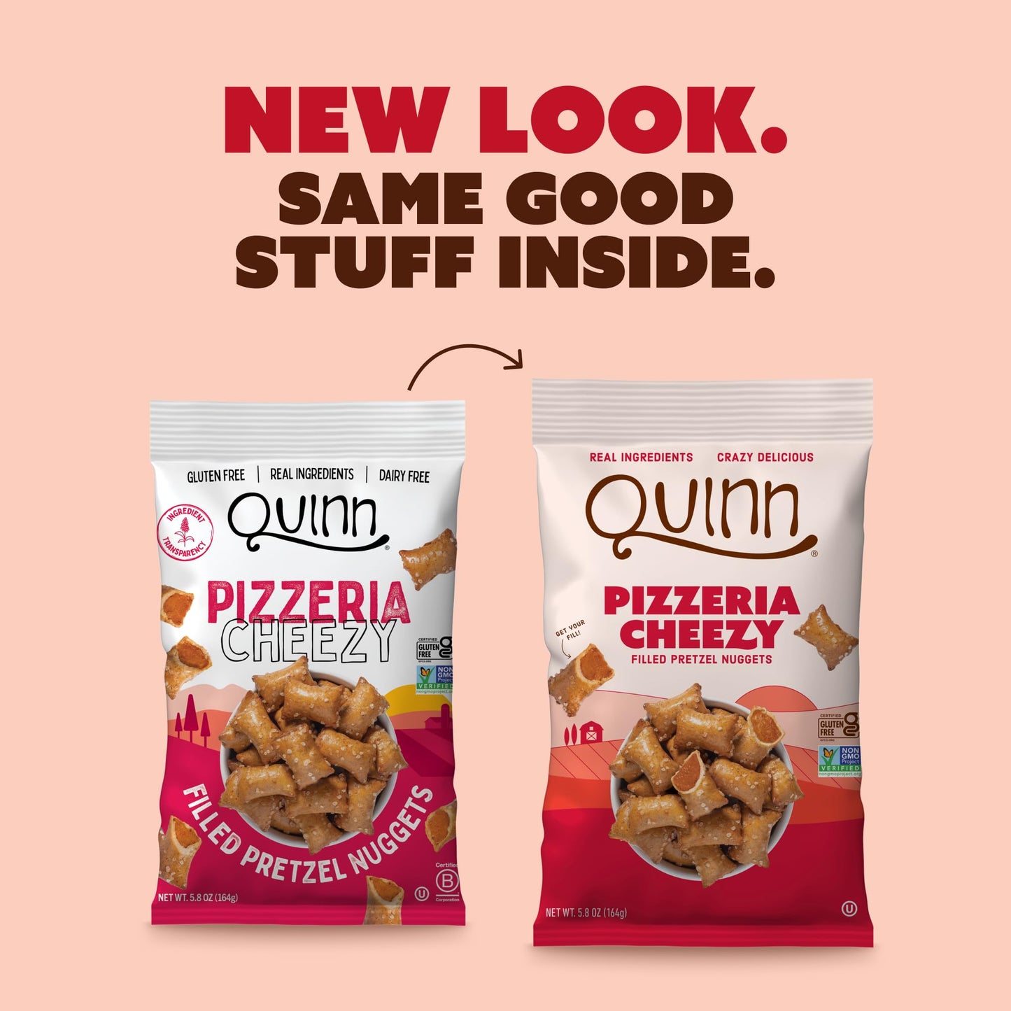 Quinn Pretzel Nuggets Favorites Pack - Vegan, Gluten Free, Non-GMO - 4 Piece Assortment (2 Peanut Butter, 2 Pizzeria)