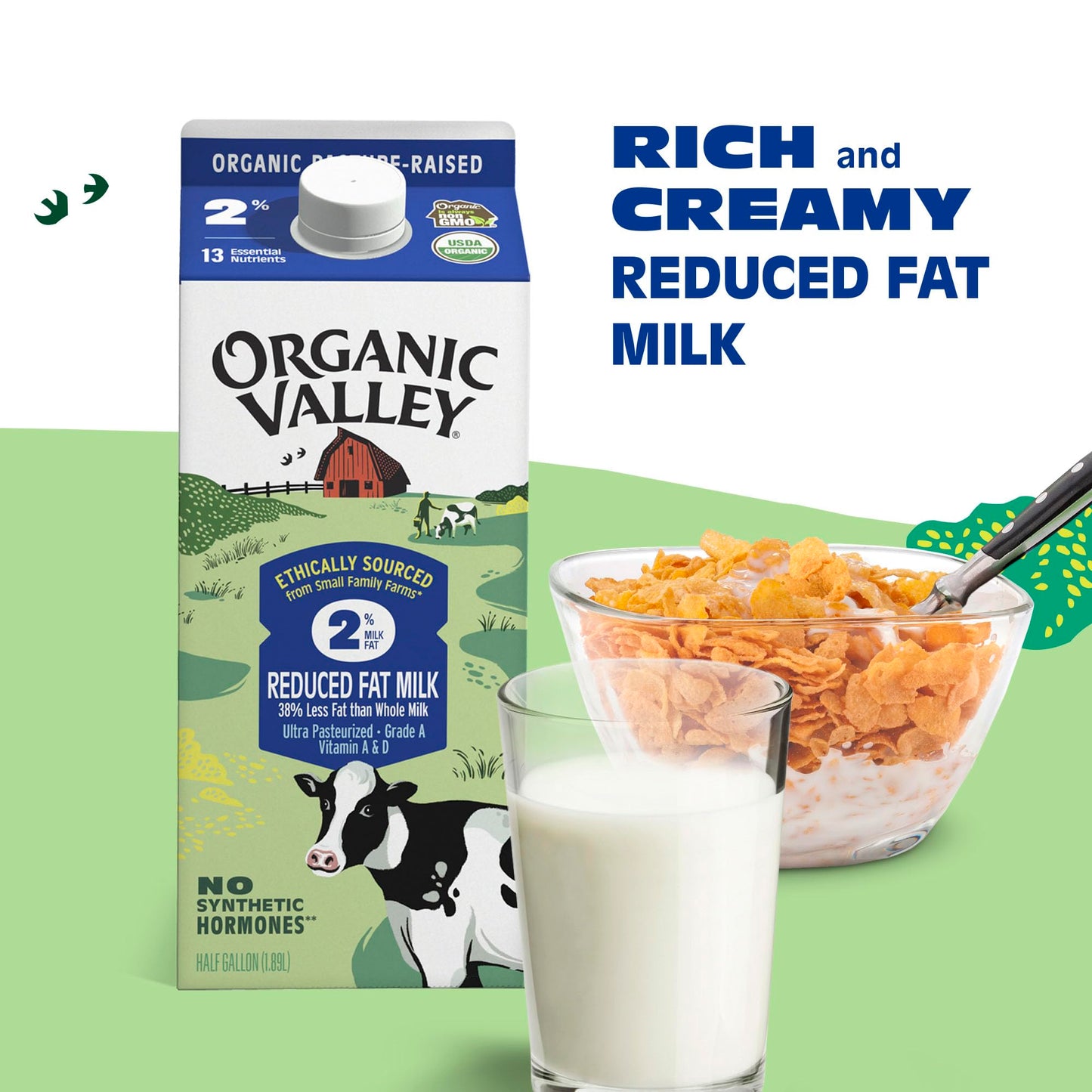 Organic Valley, Organic 2% Milk, 64 Oz (Half Gallon)