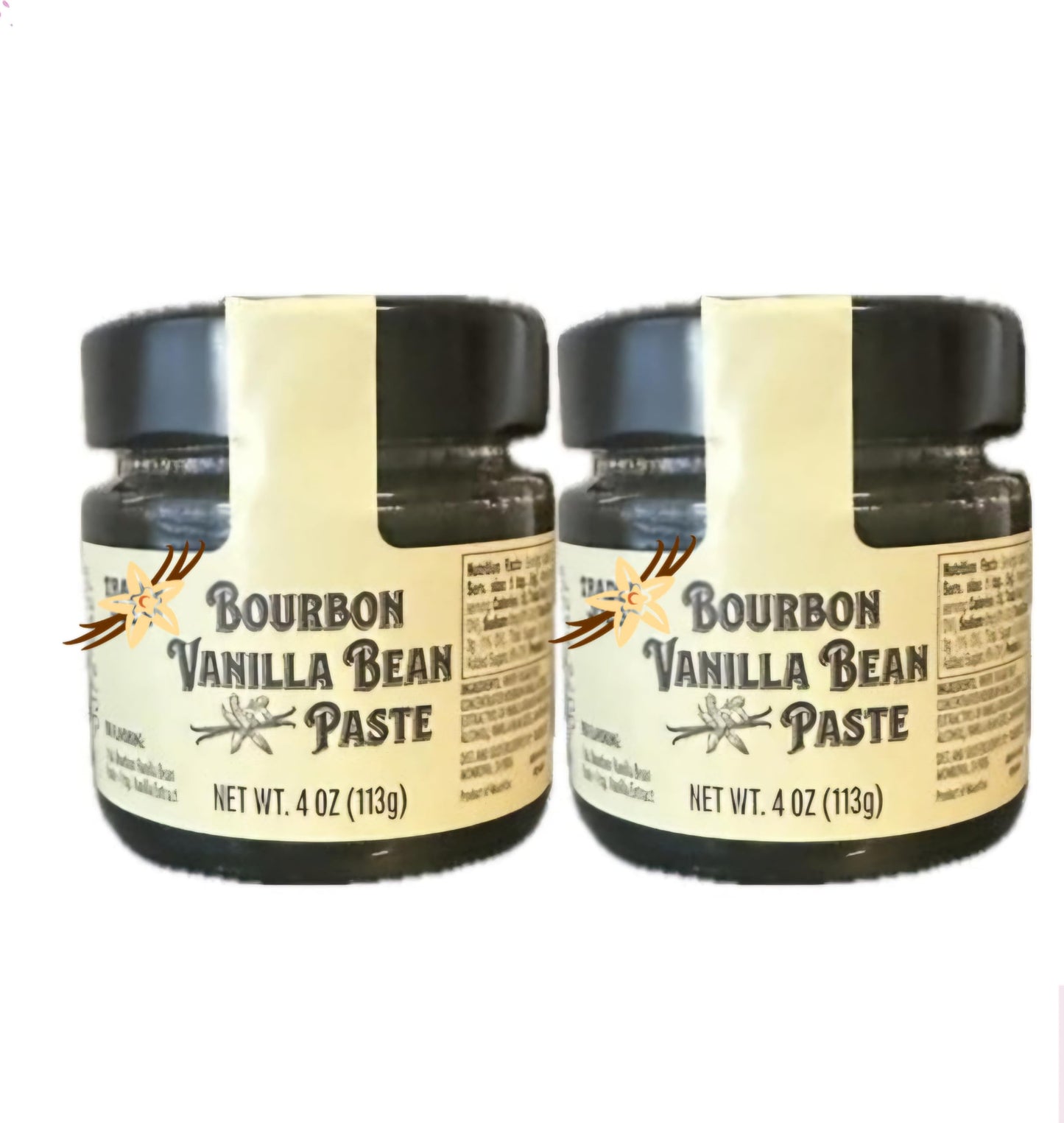 Generic Bourbon Vanilla Bean Paste, Two 4oz Jars