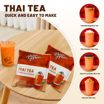 Prince Of Peace 3 In 1 Instant Thai Tea Beverage, 24 Sachets Value Size - Instant Hot Or Cold Beverage - Easy To Brew - Made Wit