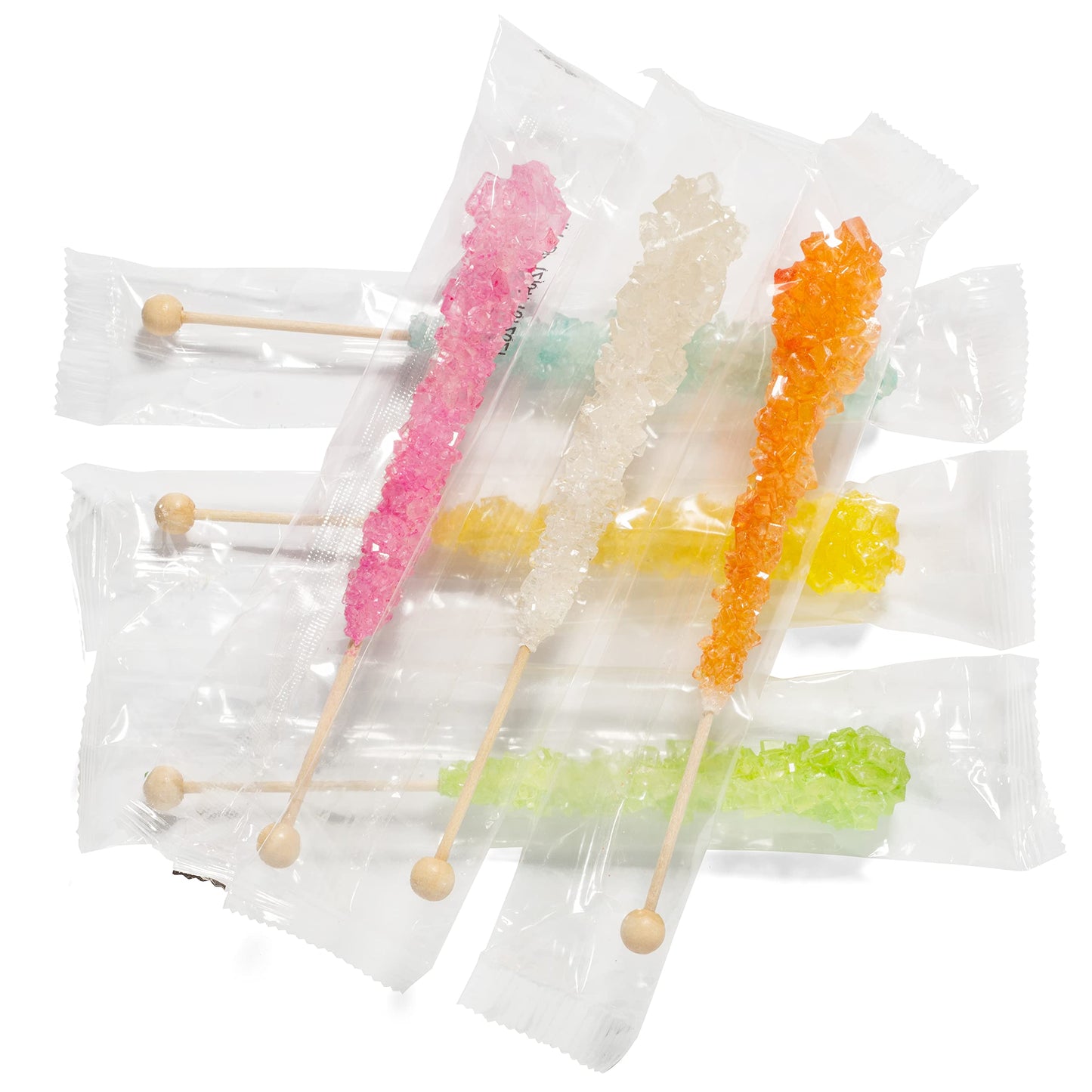 Candy Envy - Spring Rock Candy Sugar Sticks - Spring Pastel Colors - 18 Indiv. Wrapped