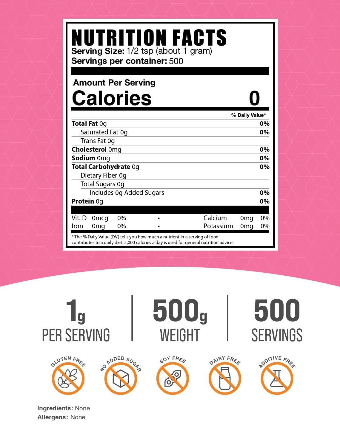 Bulkdietary products Fructose Powder - Granulated Sugar Substitute - 500 Grams (1.1 lbs) - Sugar Alternative for Baking