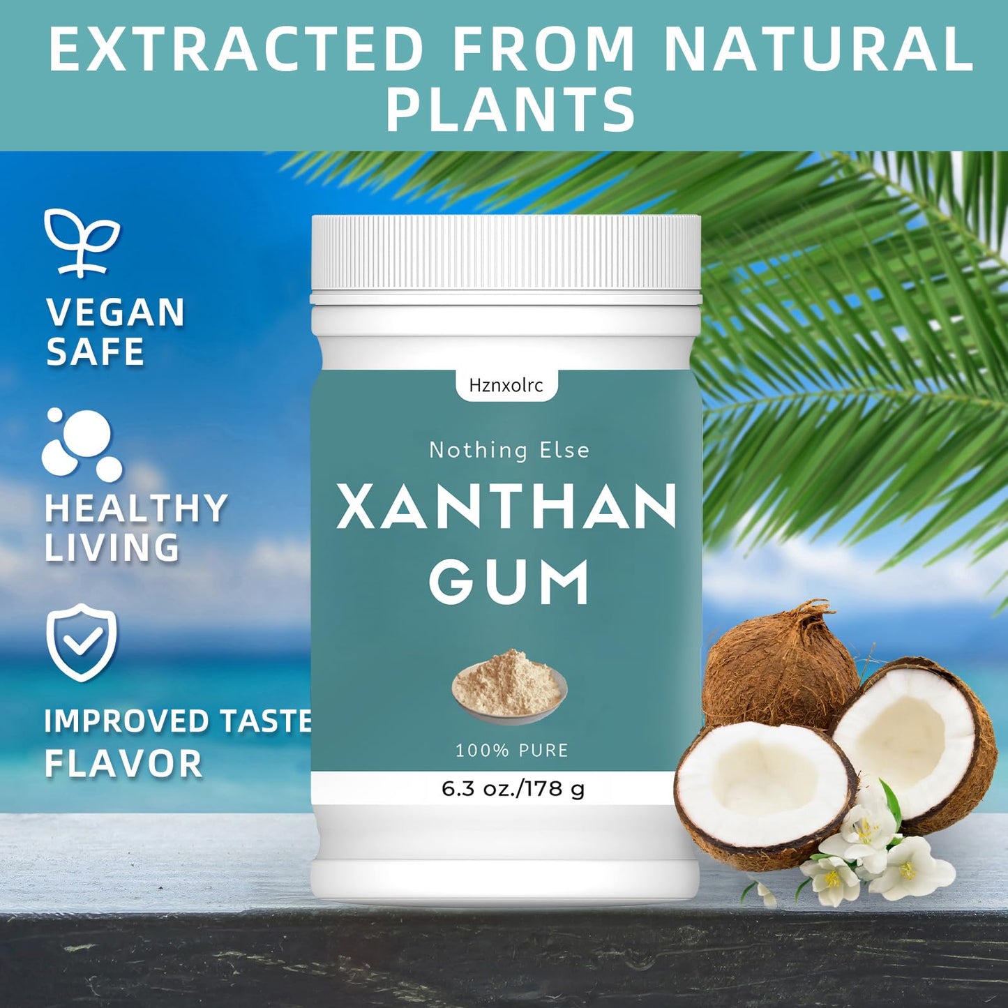 Hznxolrc Xanthan Gum Powder, Gluten Free Thickener for Baking, 6.3 oz