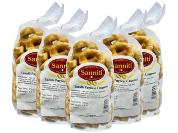 Sanniti Italian Taralli Pugliese Caserecci Tradizionale, 8.8 oz (Pack 5)