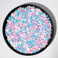 NIPEOR Christmas Rainbow Sprinkles Blue Pink White Confetti Sprinkles 3.53oz/100gEdible Sprinkle Topping Confetti Sprinkles, Rou