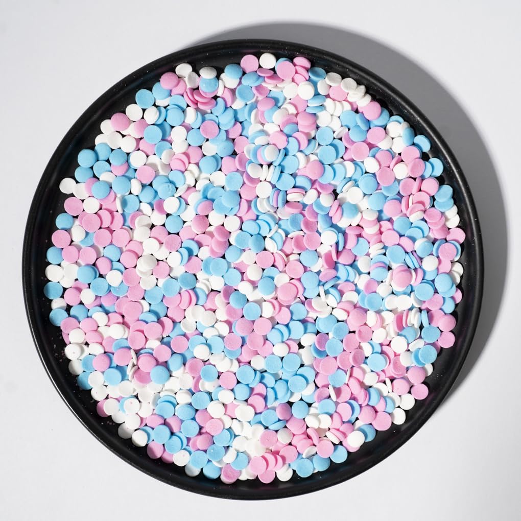 NIPEOR Christmas Rainbow Sprinkles Blue Pink White Confetti Sprinkles 3.53oz/100gEdible Sprinkle Topping Confetti Sprinkles, Rou