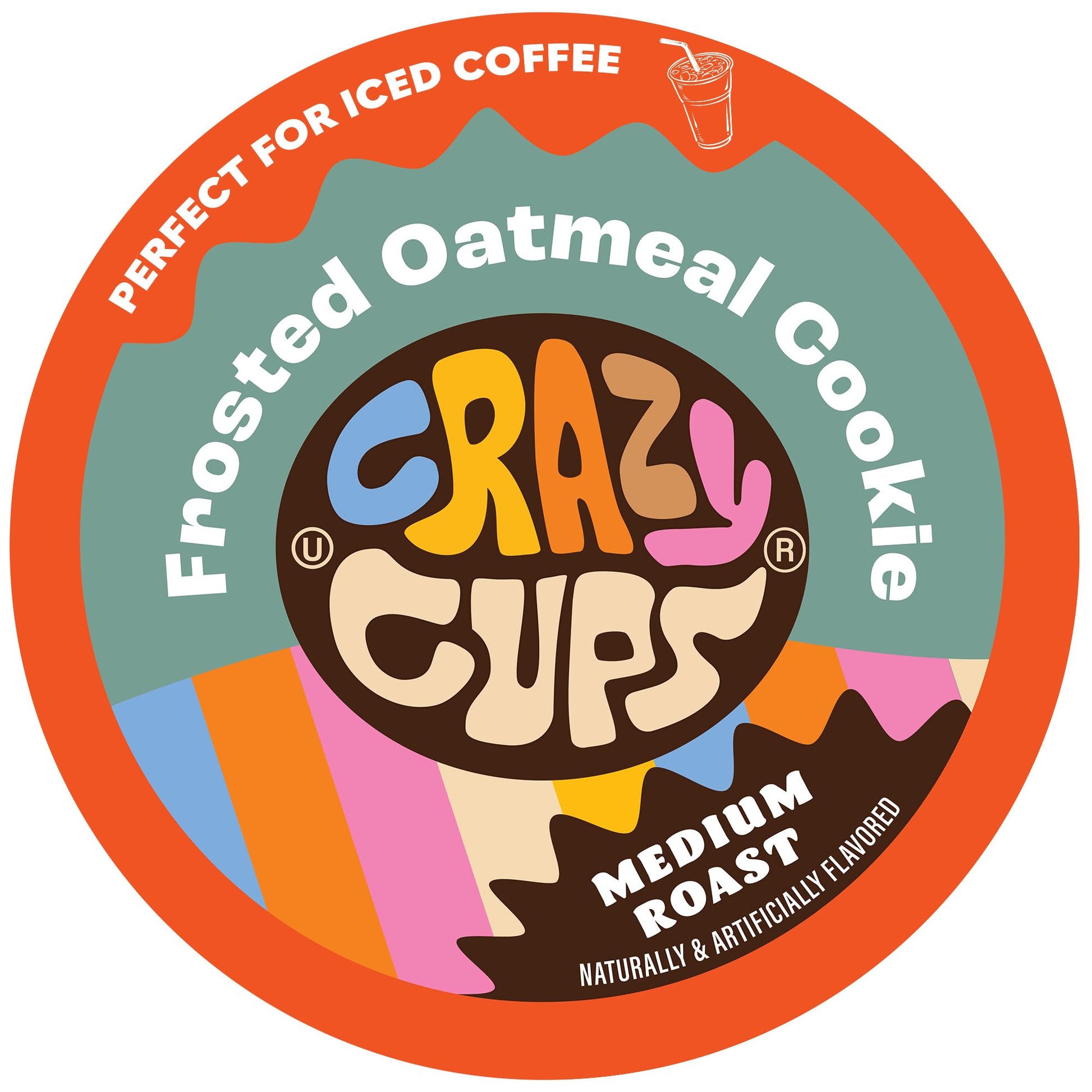 Crazy Cups Flavored Coffee Pods for Keurig, Frosted Oatmeal Cookie, 22 Single Serve Recyclable Pods, 22 Count