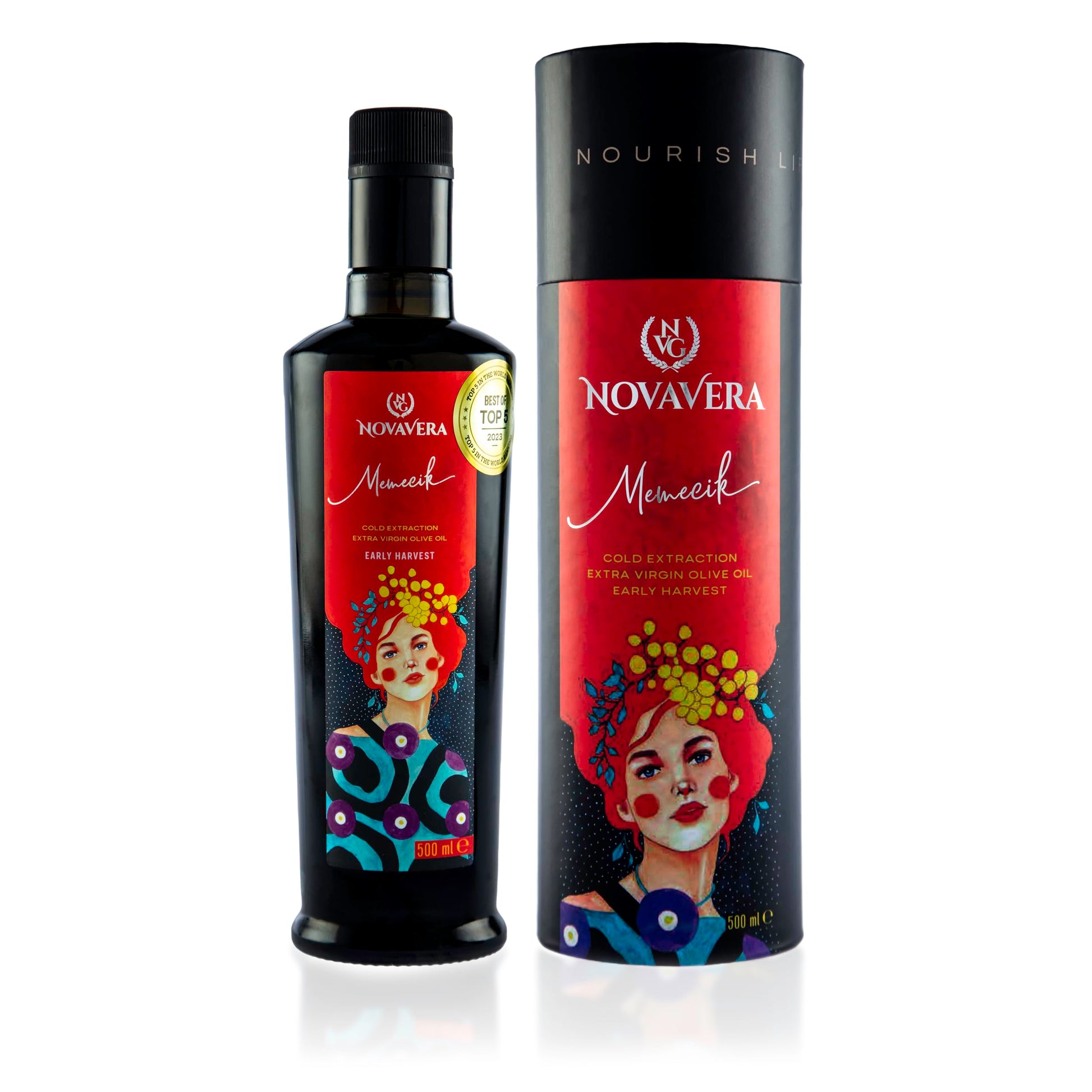 NVG NOVAVERA Memecik High Polyphenol Rich Olive Oil, Pungent Olive Oil With Green Almond Notes, Evoo World Ranking Top 5, Low Ac