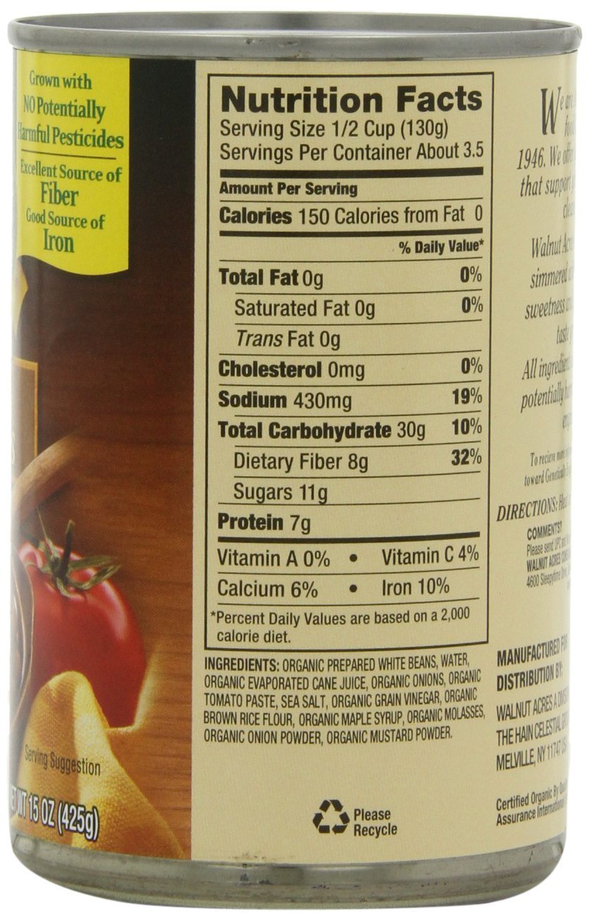 Walnut Acres Organic Baked Beans, Maple & Onion, 15 Oz (Pack of 12)