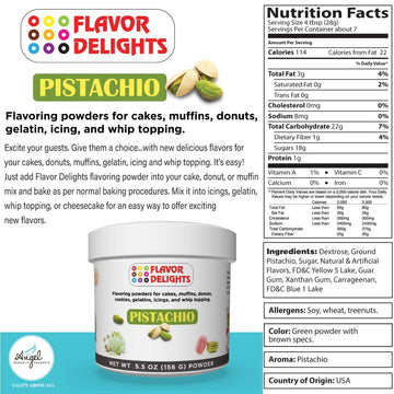 Angel Specialty Products Flavor Delights Flavored Powder Bakery Mix Pistachio