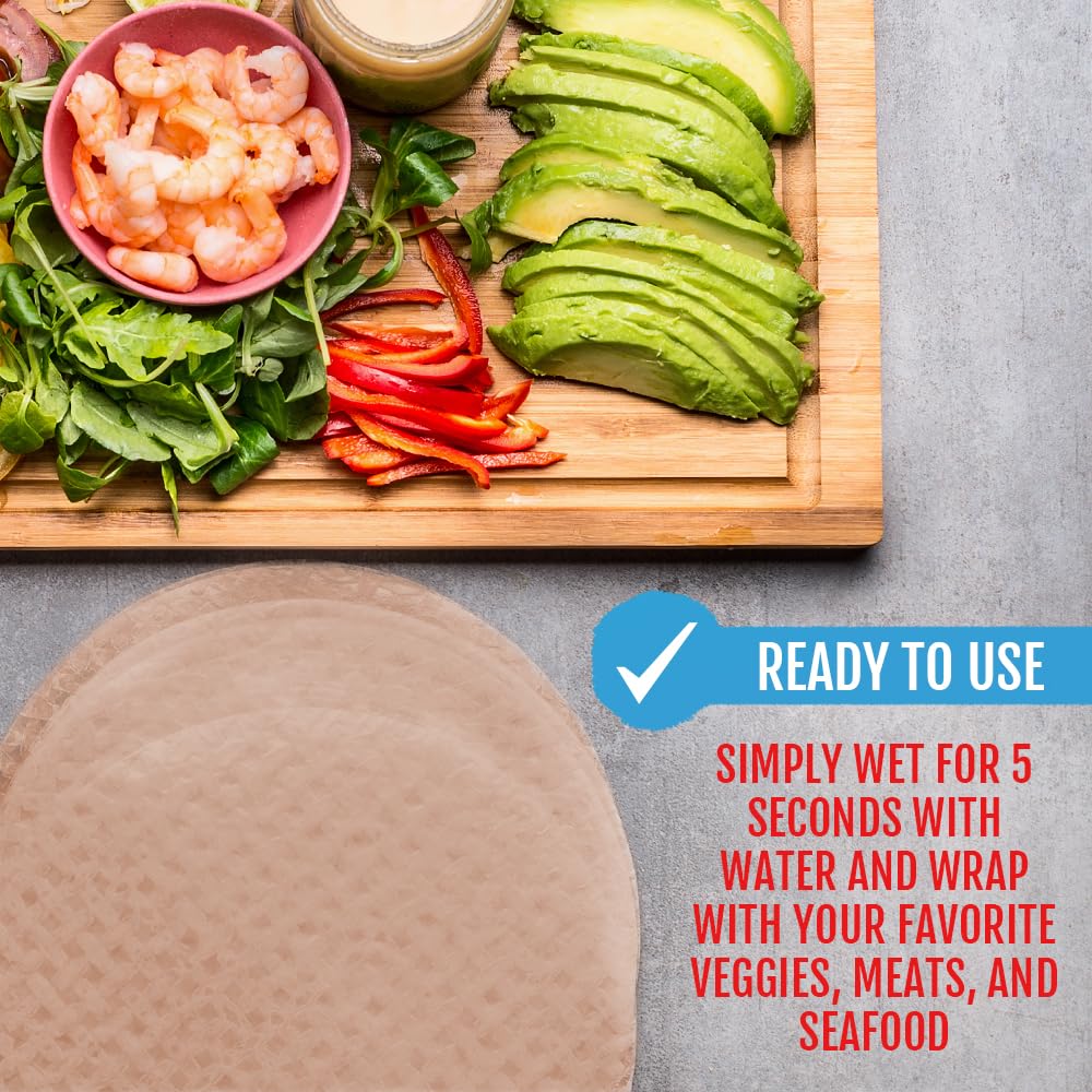 Best of Thailand Brown Rice Paper Wraps - Pack of 3, Non-GMO, Gluten-Free, Vegan, Kosher for Passover