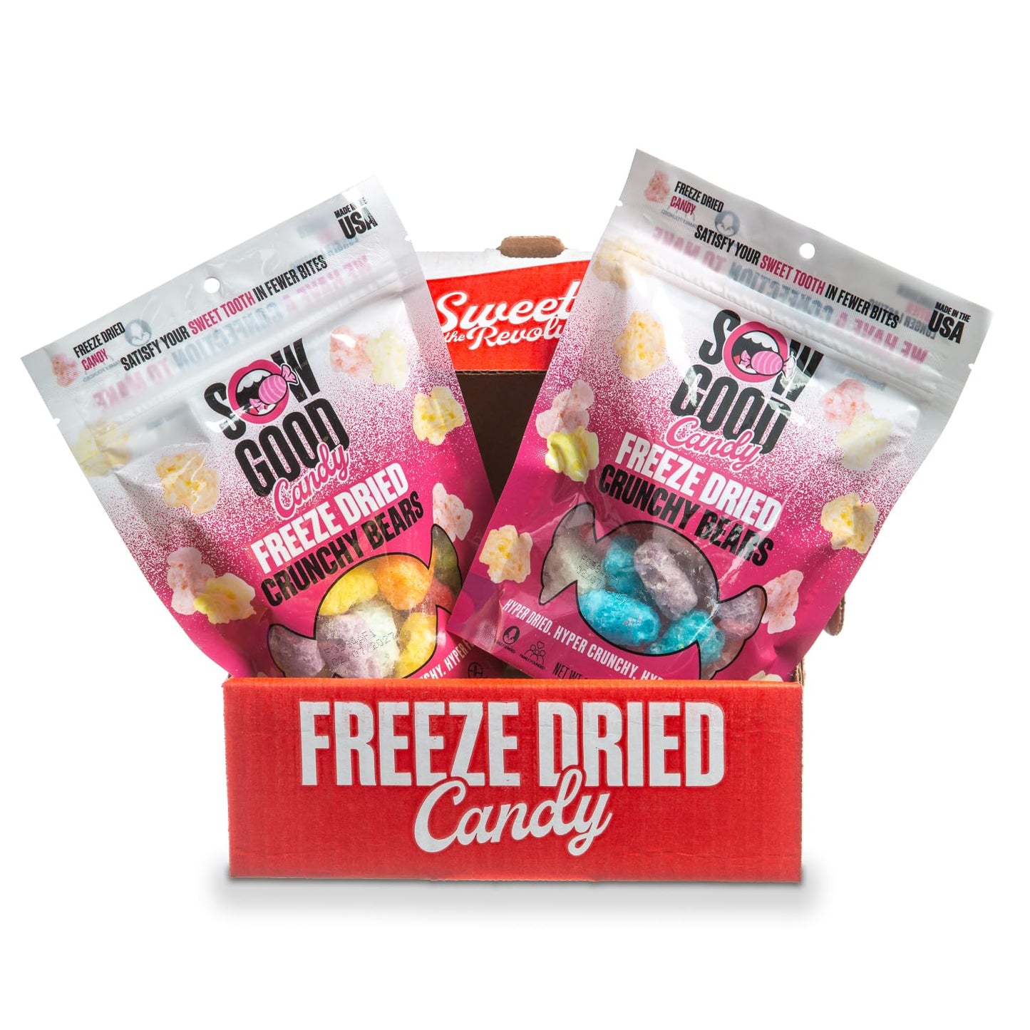 SOW GOOD Freeze Dried Candy Crunchy Bears 2 Pack - Ideal for Snacking & Parties