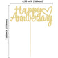 Gyufise 1 Pack Happy Anniversary Cake Topper Decorations Gold Glitter Wedding Anniversary Cake Topper Supplies Party Cake Decor
