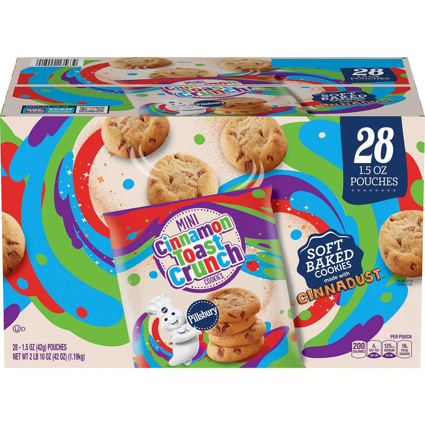 General Mills Pillsbury Soft Baked Cinnamon Toast Crunch Mini Cookies, 1.5 Ounce (28 Pack)