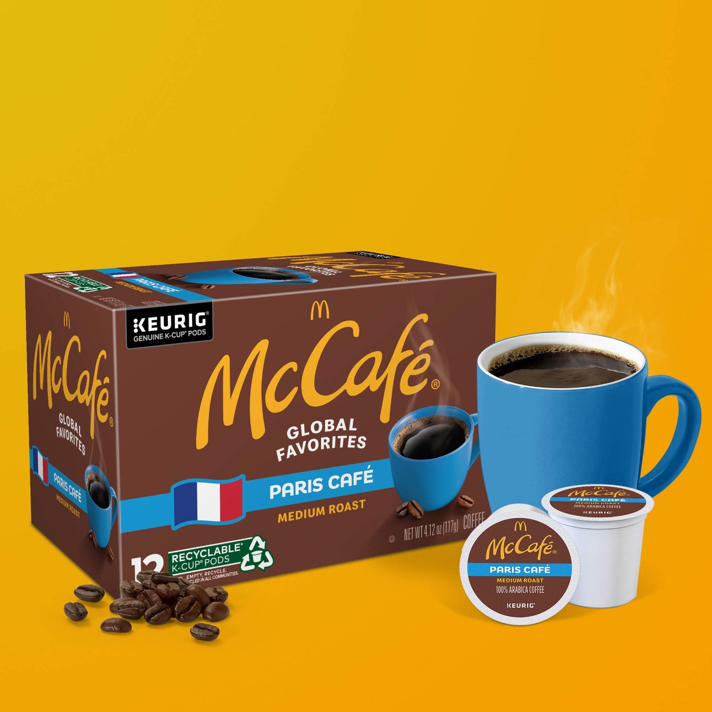 McCafe Paris Caf?  Single Serve Coffee Keurig K-Cup Pods  Medium Roast Coffee  12 Count